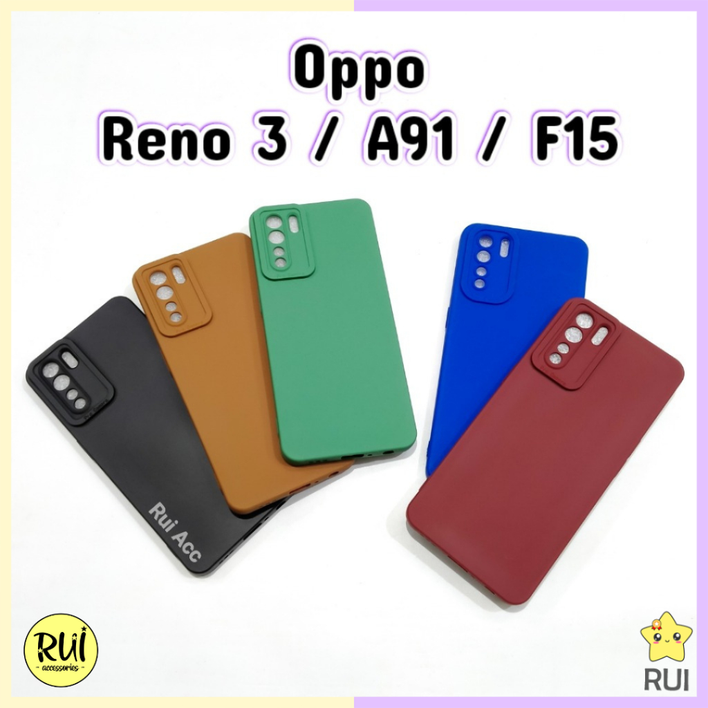 Silikon Candy Oppo Reno 3 F15 A91 Softcase Warna Warni Lentur Macaroon Pastel Hijau Merah Pink Biru 