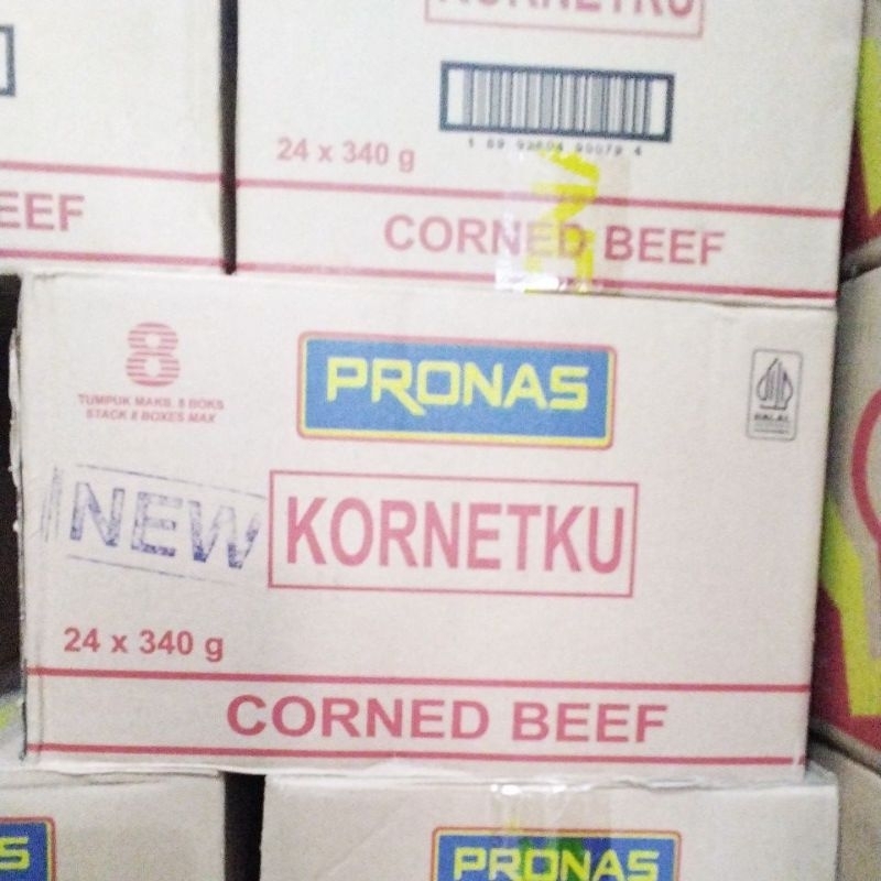

Kornetku Pronas 340g Isi 24 Kaleng Dus / Kornetku Corned Beef Dus 24 X 340g / Makanan Kaleng