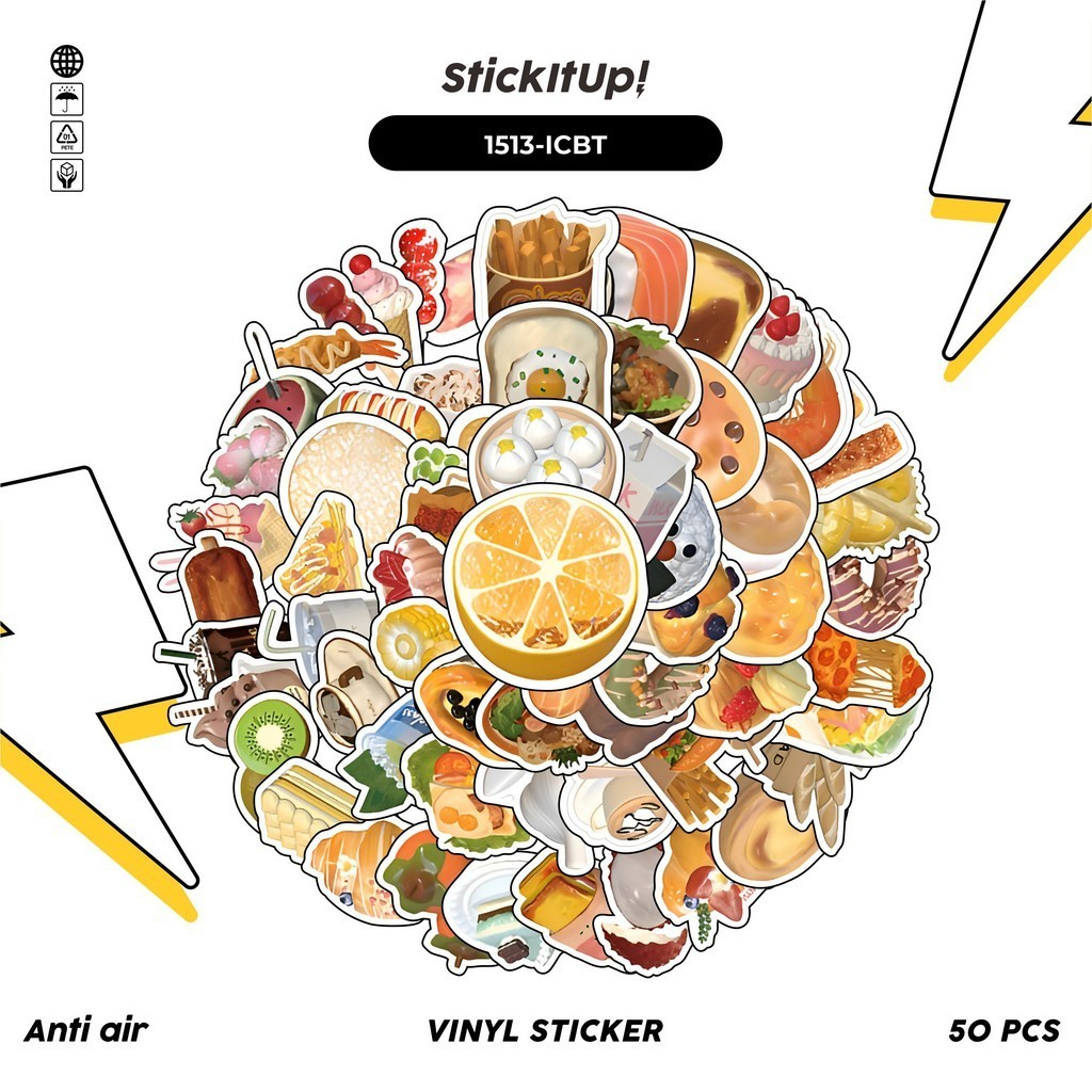 

COD✨ 100 Pcs Stiker Pack INS Chesee cake Butter Toast Lucu Aesthetic Vynil Waterproof untuk Freebies Sticker Buku Journal Casing HP Laptop