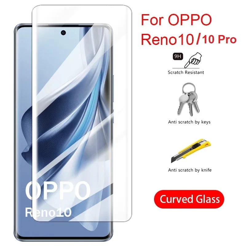 Tempered Glass Oppo Reno 10 - 10 Pro 5G PREMIUM Tempered Glass CURVED FULL COVER Anti Gores Hp Hp Op