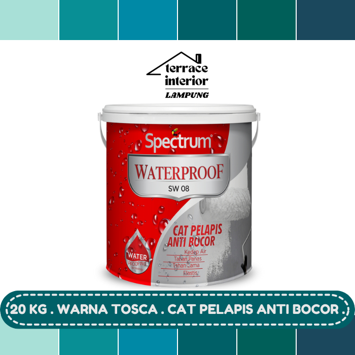 Cat Pelapis Anti Bocor Spectrum Waterproof Warna Tosca 20 KG