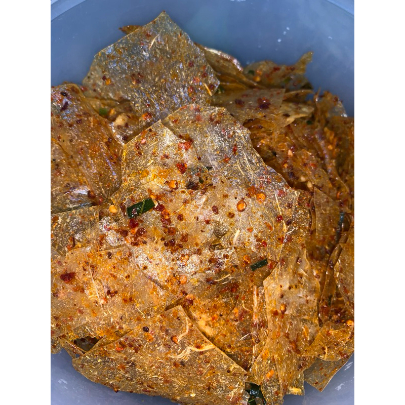 

KERIPIK KACA PEDAS DAUN JERUK 100gr/ Keripik kaca