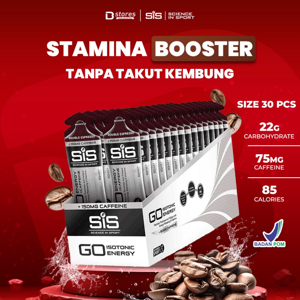 

SiS GO Energy Gel Isotonic + Caffeine 60ml 30 Pack Bstores untuk Lari Renang Sepeda