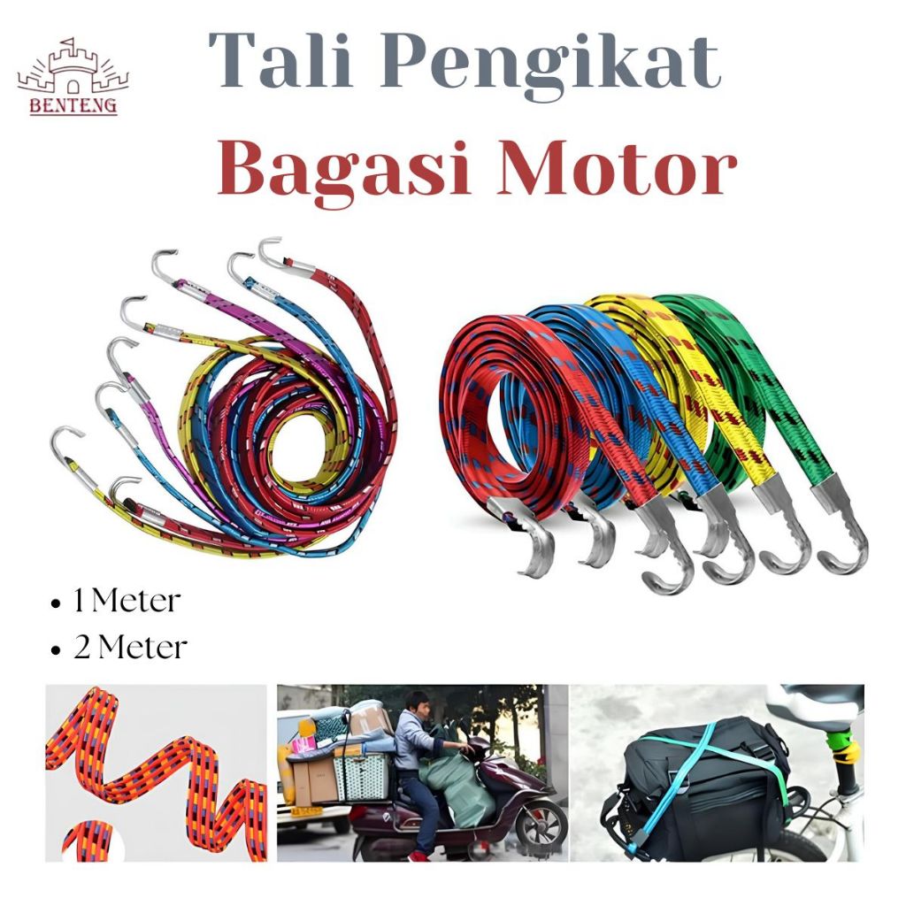 TLB-Tali Karet Pengikat Barang 2 Meter Tali Praktik Bagasi Motor