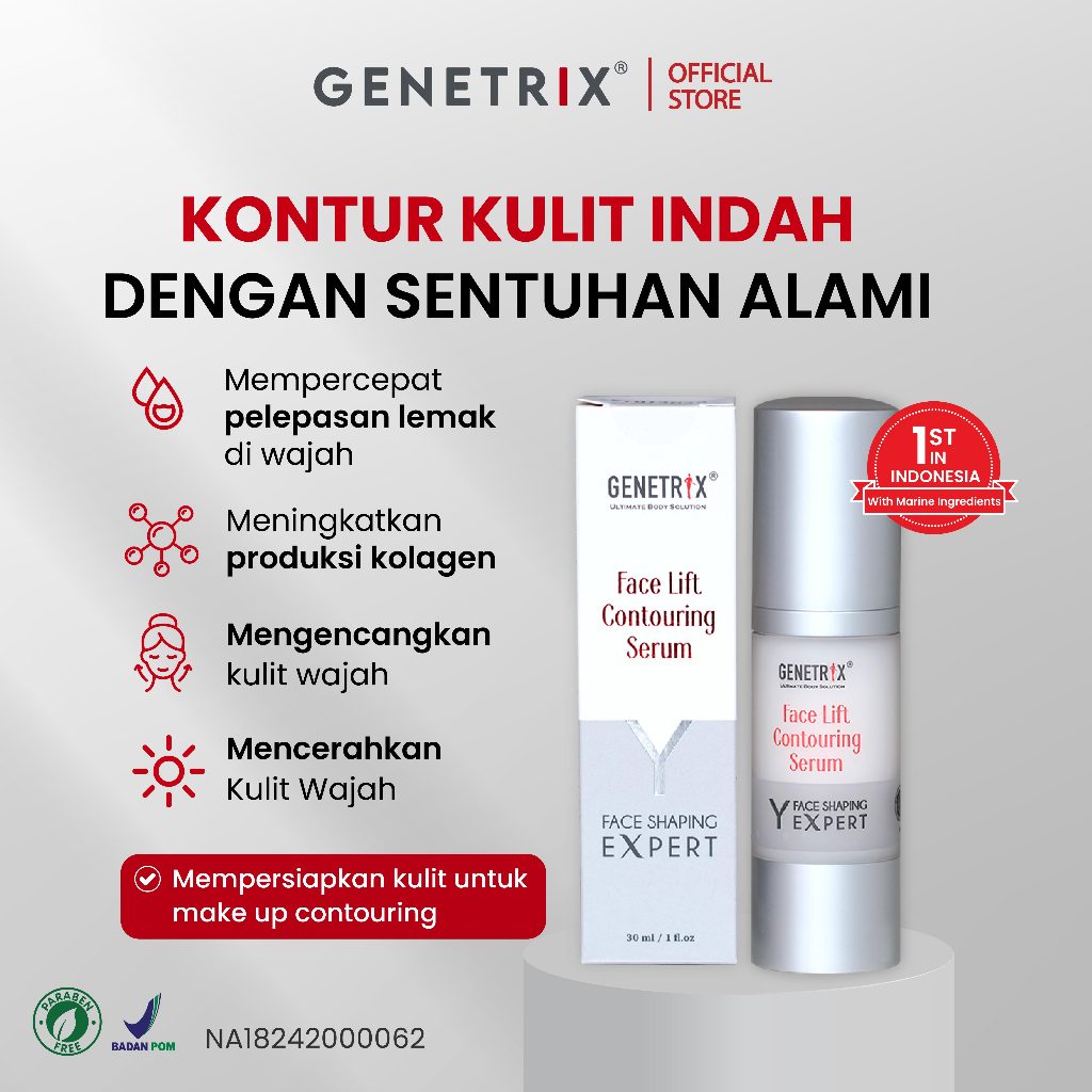 GENETRIX Face Lift Contouring Serum 30 ml - serum pipi tirus, serum penghilang double chin, lawan gr