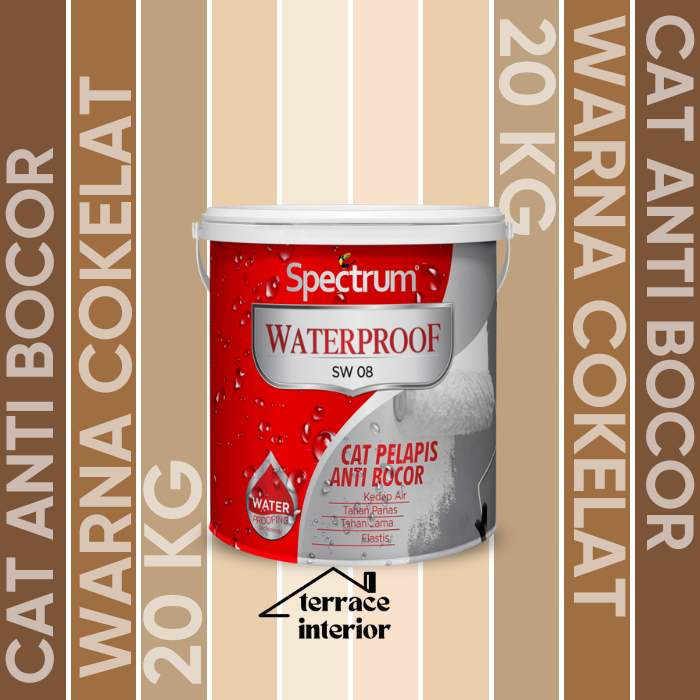 Cat Pelapis Anti Bocor Spectrum Waterproof Warna Cokelat 20 KG