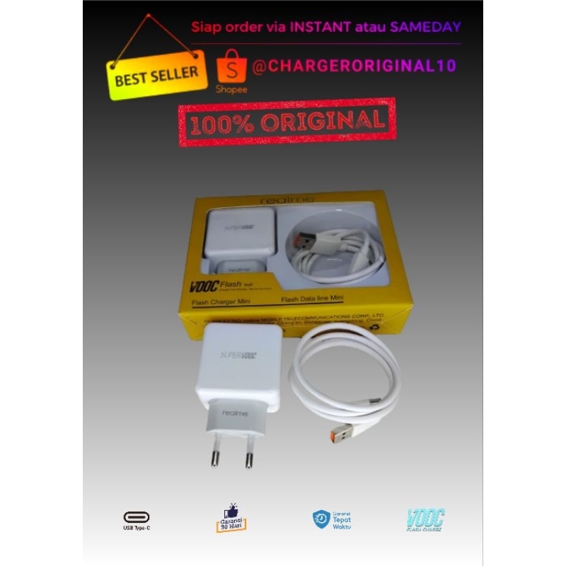 Carger Realme tepsi Charger Realme Original Type C Casan Realme Supervooc Charger Realme Type-C Casa