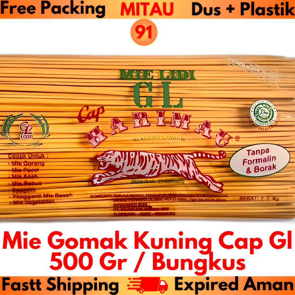 

Mie GL Kuning 500gr / Bungkus Beli 4 Bks Atau 24 Bks Lebih Murah
