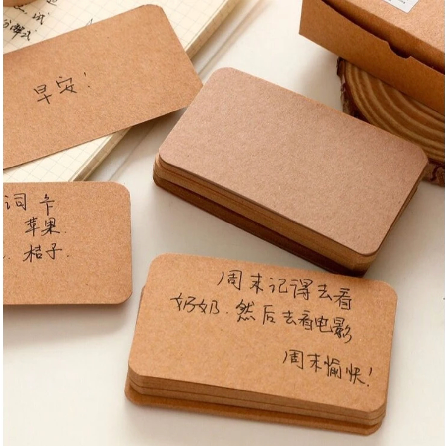 

【GOGOMART】100 Lembar Kartu Ucapan / Kartu Kosong Notepad / Memo Kertas Kraft Notepad Greeting Cards
