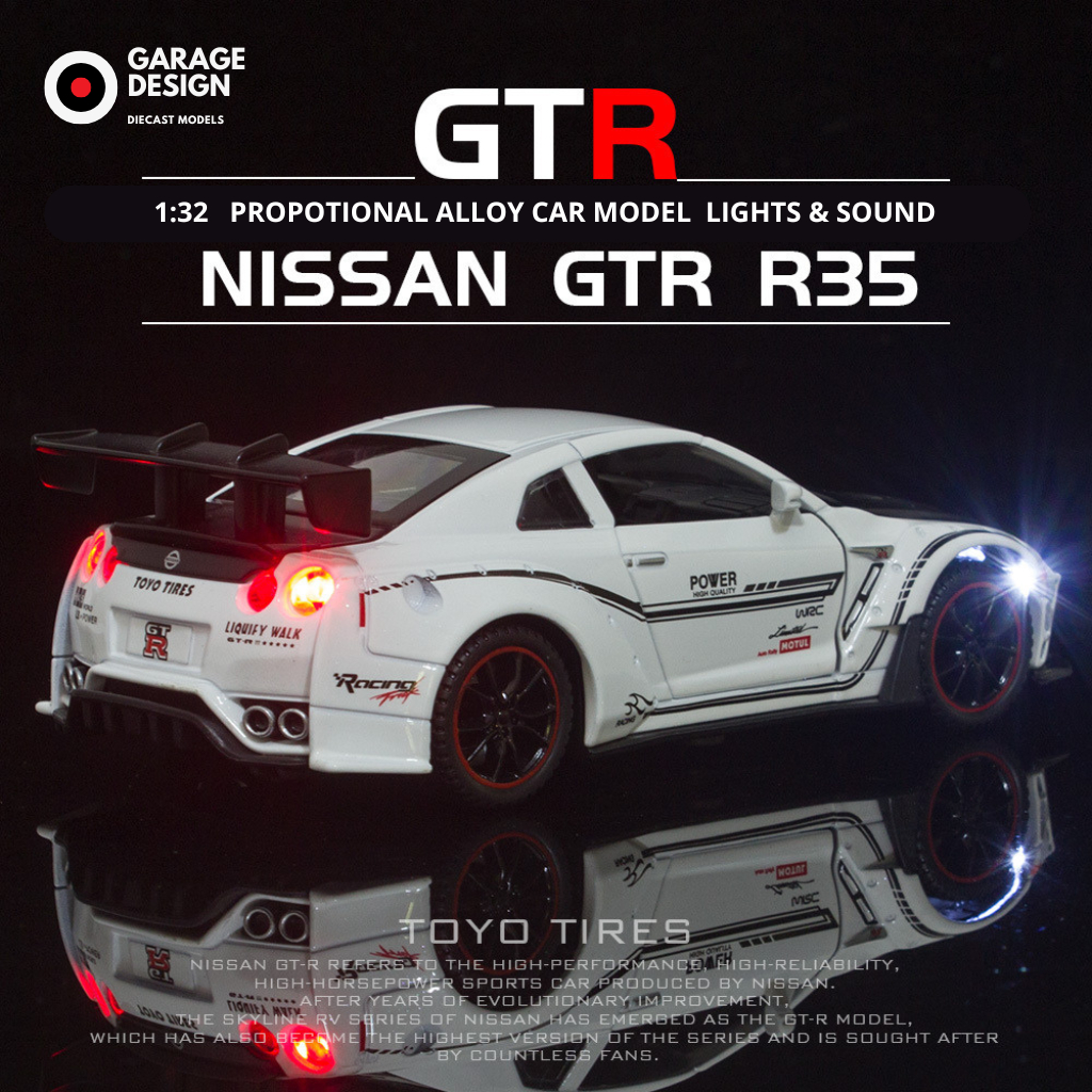 Miniatur Diecast Mobil Nissan GTR Diecast 1:32 - Miniatur Mobil Pajangan Nissan Skyline GTR R35 / R3