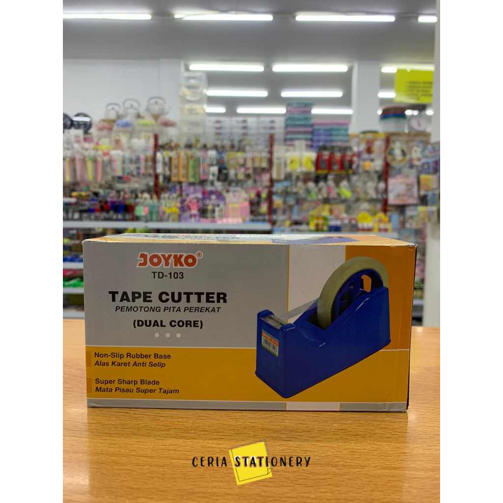 

Tape Cutter TD-103 Joyko ( Dual Core ) / Dispenser Lakban Kecil / Pemotong Pita Perekat