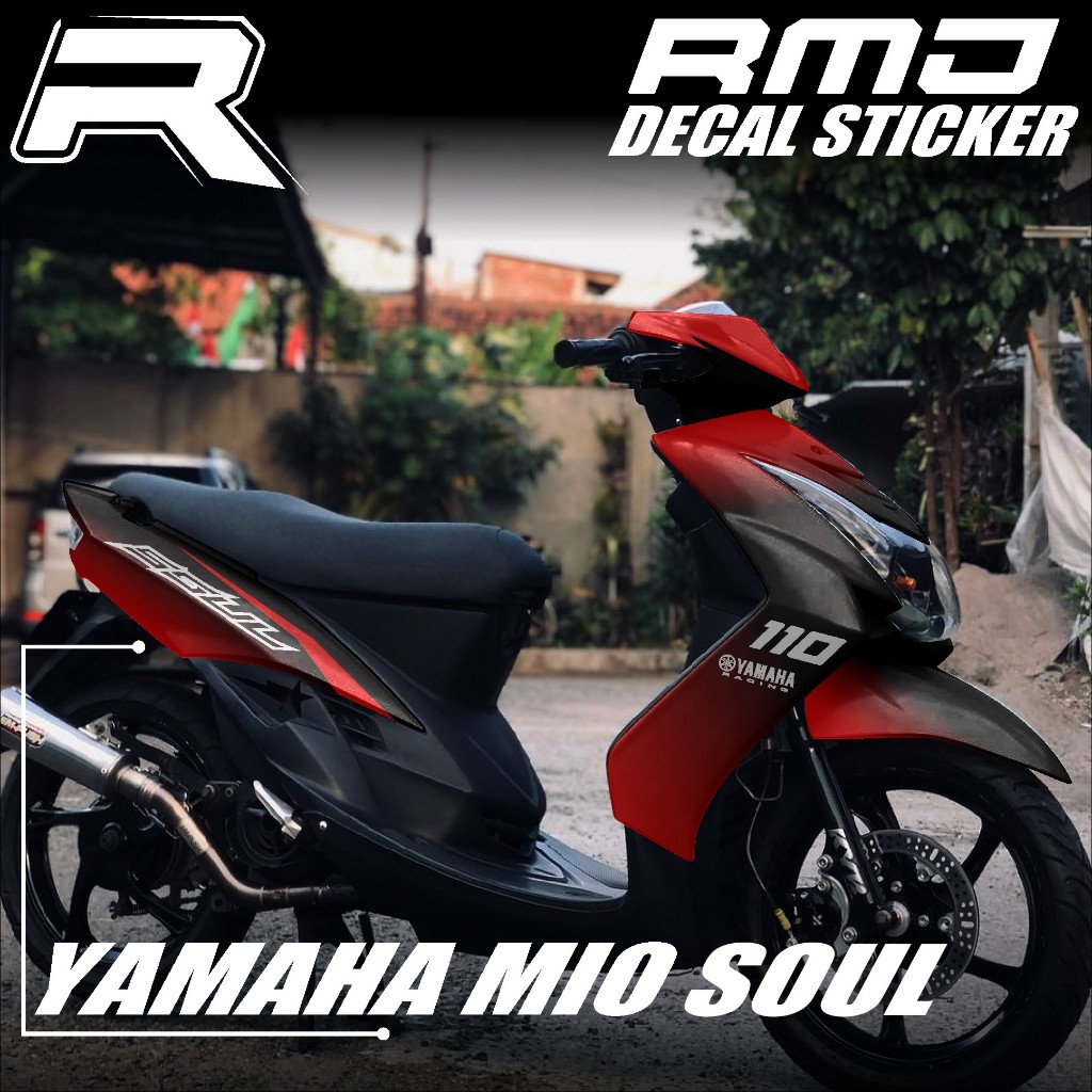 Decal Sticker Full Body Yamaha Mio Soul Karbu - Stiker Striping Variasi Racing Mio Soul Strip Simpel