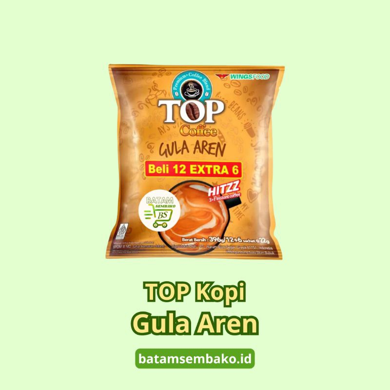 

Top Coffee Kopi Instant 3 In 1 (12+6) Gula Aren 396G