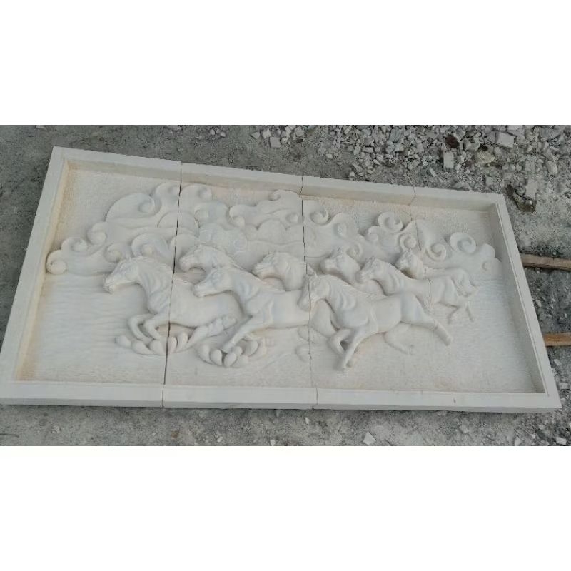 batu alam paras jogja motif kuda