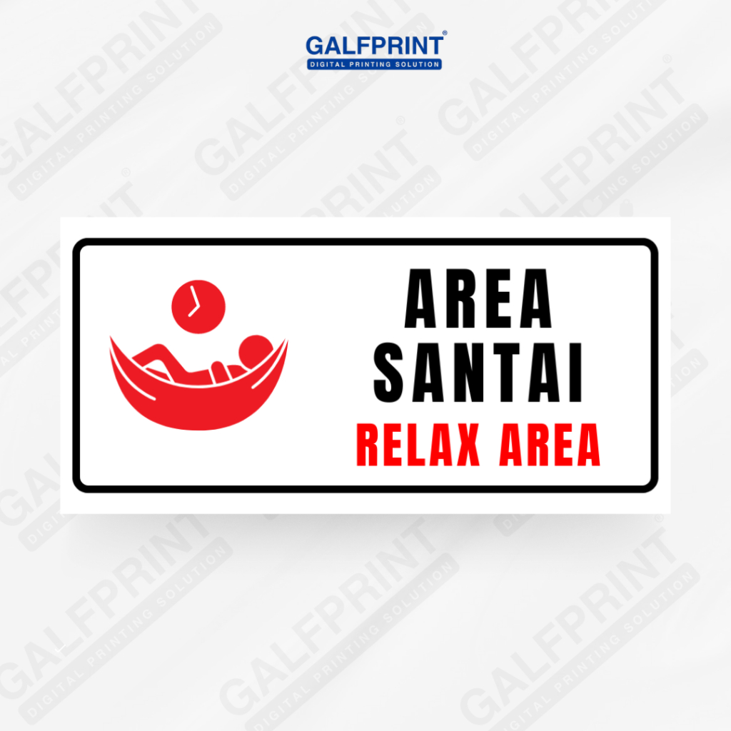 

GALFPRINT STICKER SIGN AREA SANTAI 12X5 CM