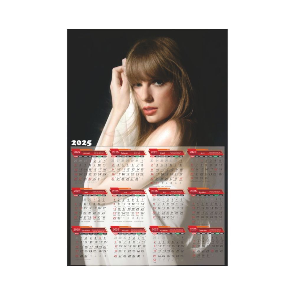 

Kalender Poster 2025 Taylor Swift Bebas Custom