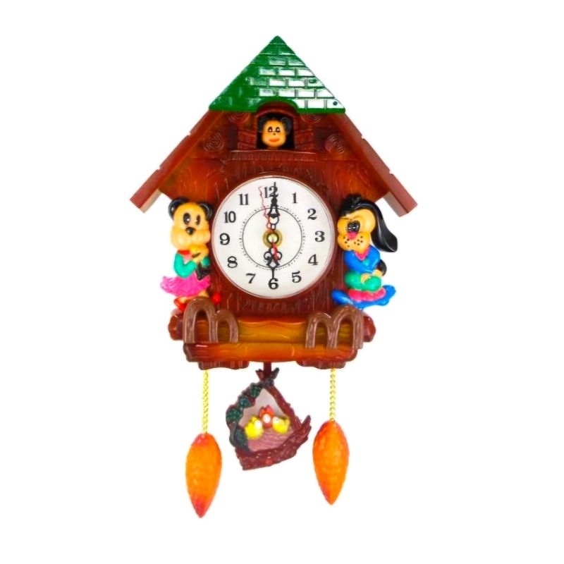 Jam Dinding Bunyi Dan Bandul Goyang jam dinding Cuckoo motif rumah bunyi