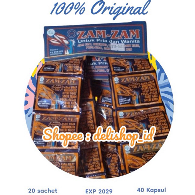 

KAPSUL ZAM ZAM 40 KAPSUL OBAT ASAM URAT PEGAL LINU KESEMUTAN ORIGINAL 100%