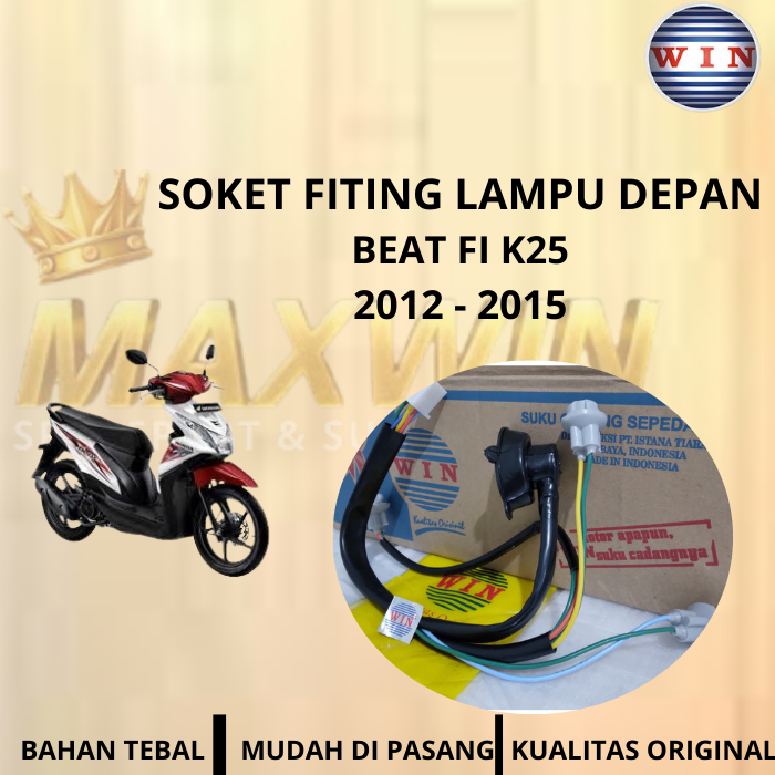 Cob Lampu Depan / Soket Piting Lampu Depan Honda Beat FI K25 Tahun Motor 2012 - 2014 Merk Win Kualit