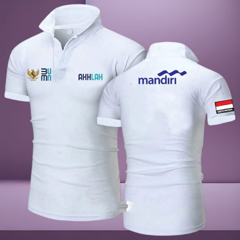 kaos kerah polo shirt bumn mandiri akhlak full bordir