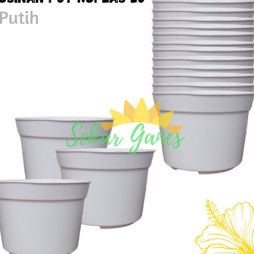 Eksklusif LUSINAN Pot Bunga 2 Putih Polos Pot Bunga Hias Plastik Lusinan Pot 2 Bibit Pot Tanaman 2cm