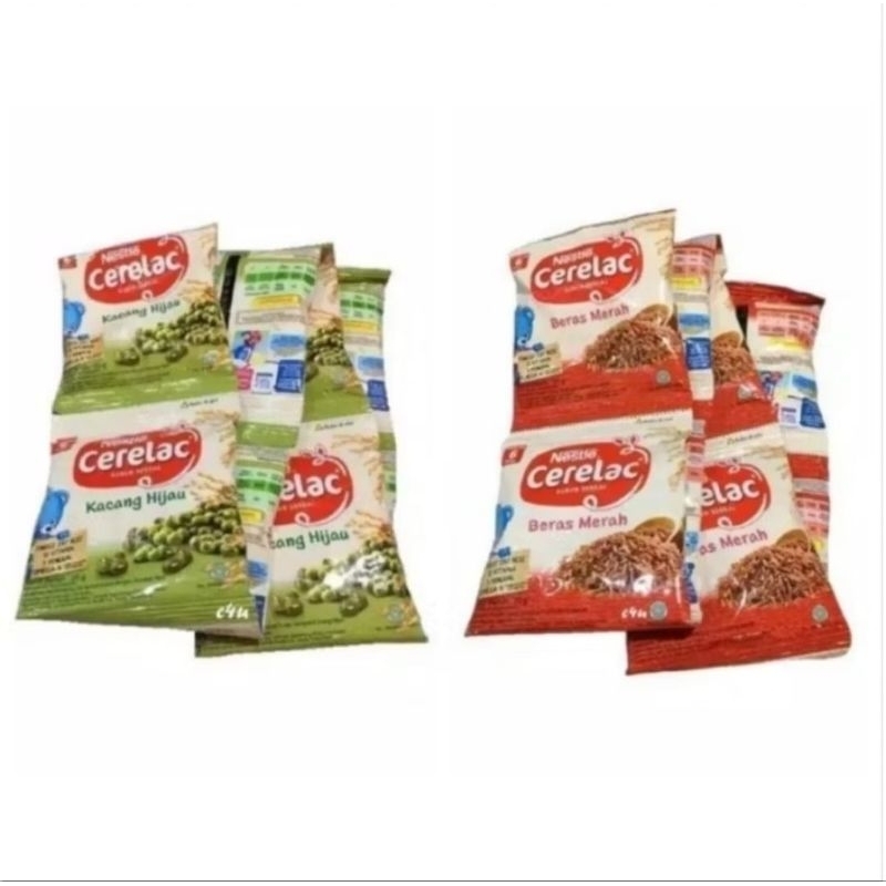 

Nestle Cerelac Beras Merah/Kacang Hijau 1 renceng isi 8 sachet