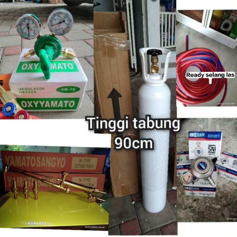 Paket Tabung Oksigen 1,5m³ las potong atau las serbaguna atau las lainnya
