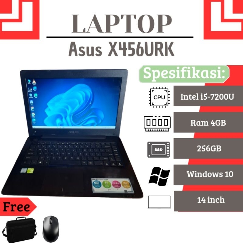 Laptop Asus X456URK i5 Gen 7 Ram 4Gb Ssd 256Gb Like New