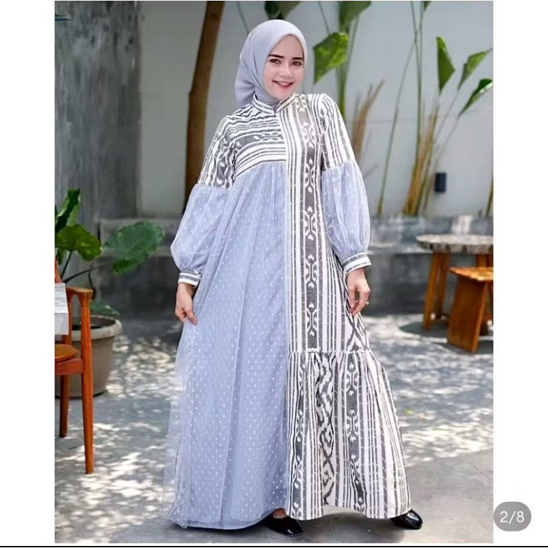 Nadira Gamis Tenun Kombinasi