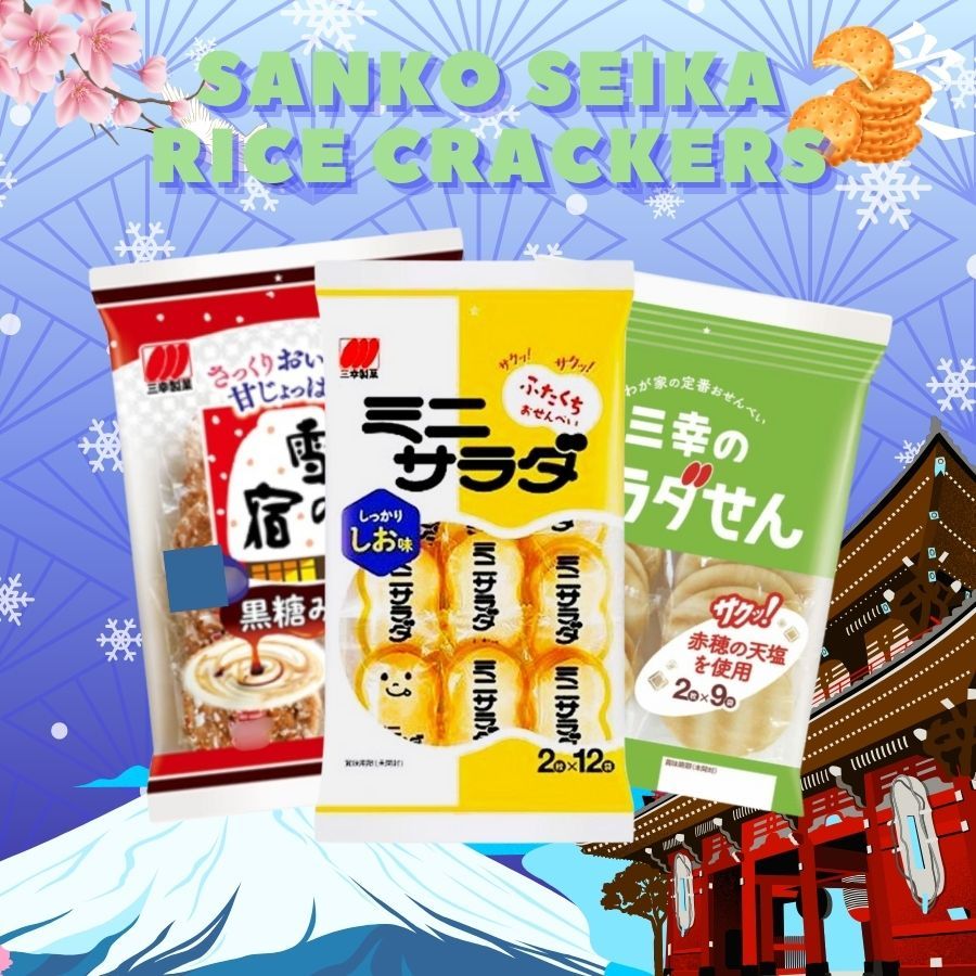 

Sanko Seika Rice Cracker Japan Kreker Beras Original dan Black Sugar 1 Pak