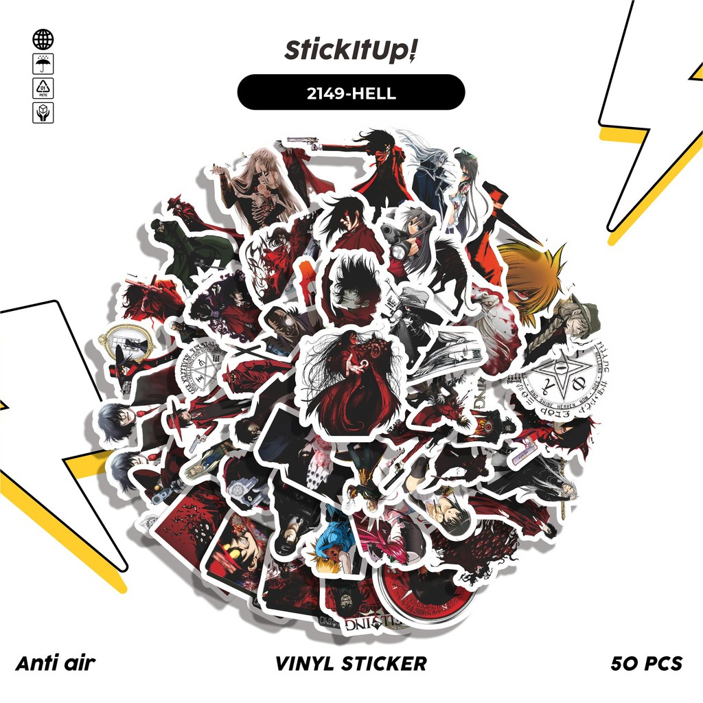 

COD✨ 50 Pcs Stiker Pack ANIME SERIES HELLSING V2 Lucu Aesthetic Vynil Waterproof untuk Freebies Sticker Buku Journal Casing HP Laptop