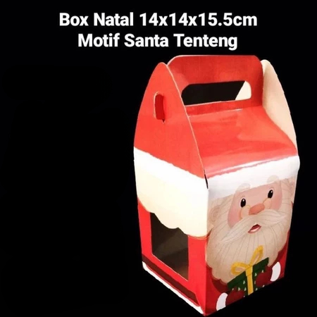 

Gable Box Parcel Natal Dus Kue Hampers Santa Christmas Muat 2 Toples Ukuran 14x14x15.5cm