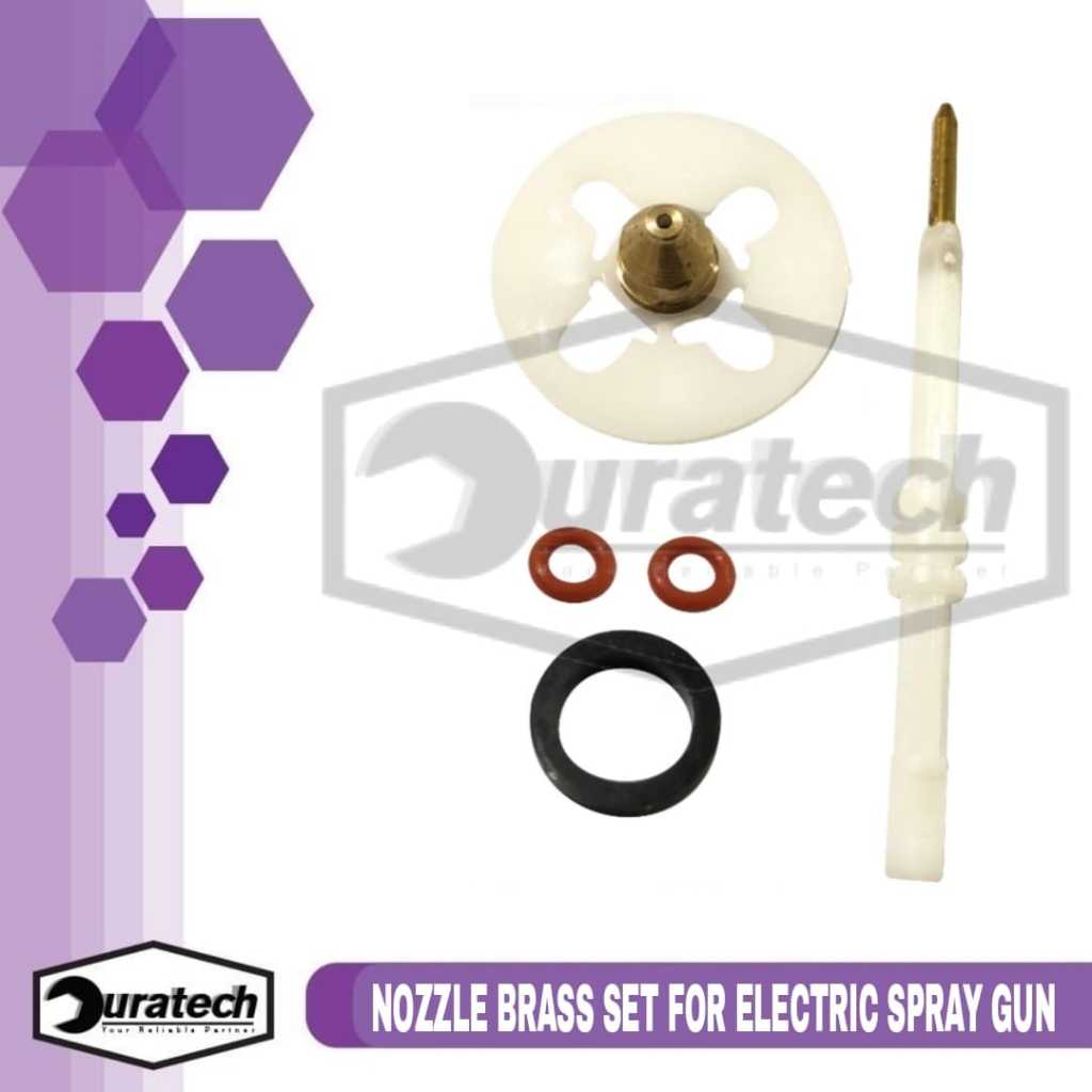 Nozzle Brass Set For Electric Spray Gun Silicon Ring Nozzle Plastik 1,5 mm 1,8 mm 2,0 mm 2,5 mm Noze