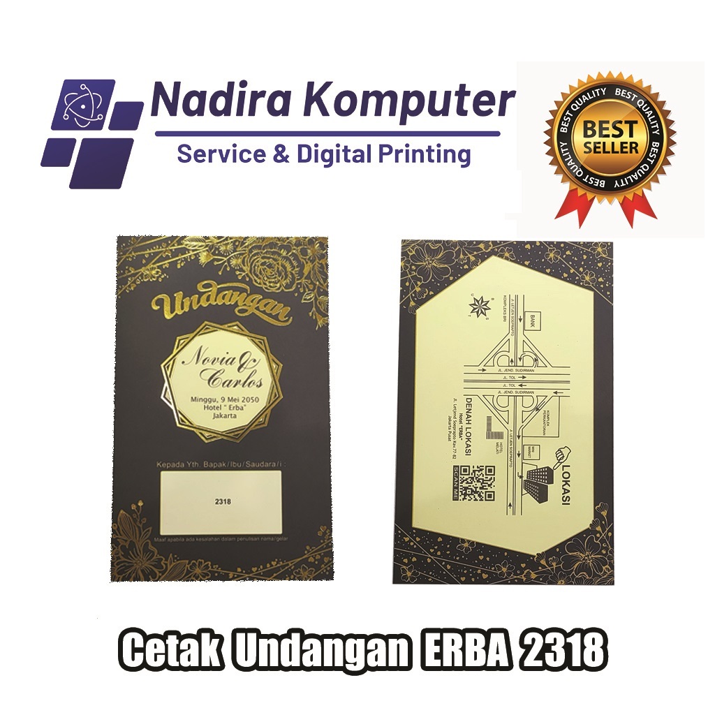 Undangan Pernikahan Tunangan Khitanan dll - ERBA 2318 // 50 pcs Undangan Erba 2318