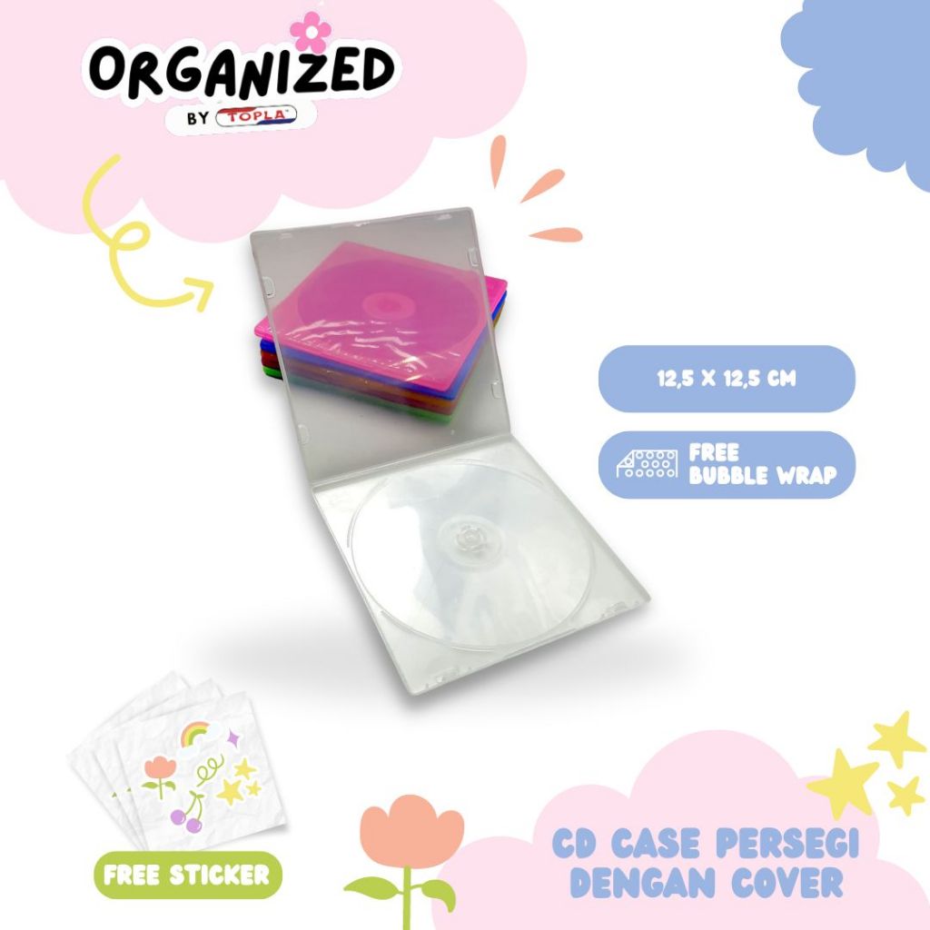 

TOPLA Case Segi Cover CD /DVD - Tempat Penyimpanan Berkualitas Bahan Mika