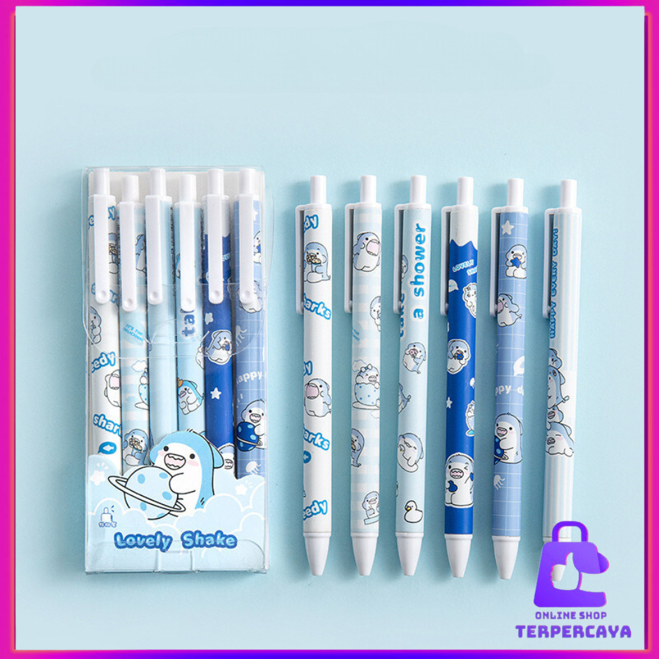

OST Pena Cetekan Karakter Motif Hiu Pulpen Warna Blue Shark Tinta Hitam Alat Tulis Sekolah Kantor Pen Bolpoint Stationary Murah
