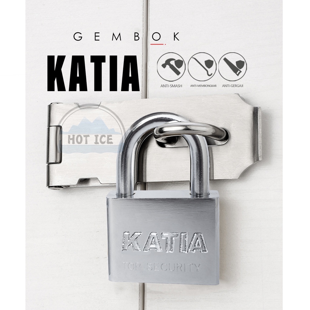 Gembok Pagar Rumah Leher Panjang dan Pendek 50mm | Gembok + Kunci KATIA 50mm