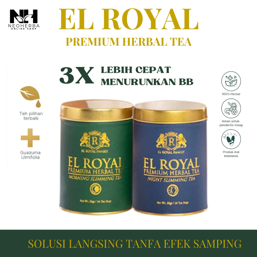 

El Royal Premium Tea Teh Pelangsing Siang & Malam - 100% Original BPOM