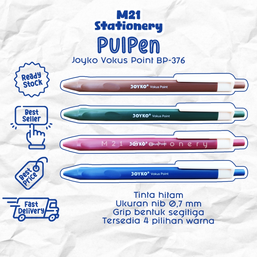 

(12 PCS) PULPEN JOYKO VOKUS POINT BP-376 / PULPEN MURAH TINTA HITAM GROSIR 1 PACK BOLPEN PENA MINIMALIS 0,7 MM ALAT TULIS SEKOLAH KANTOR M21 STATIONERY JOGJA