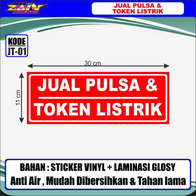 

STIKER JUAL PULSA & TOKEN LISTRIK + LAMINATING GLOSSY