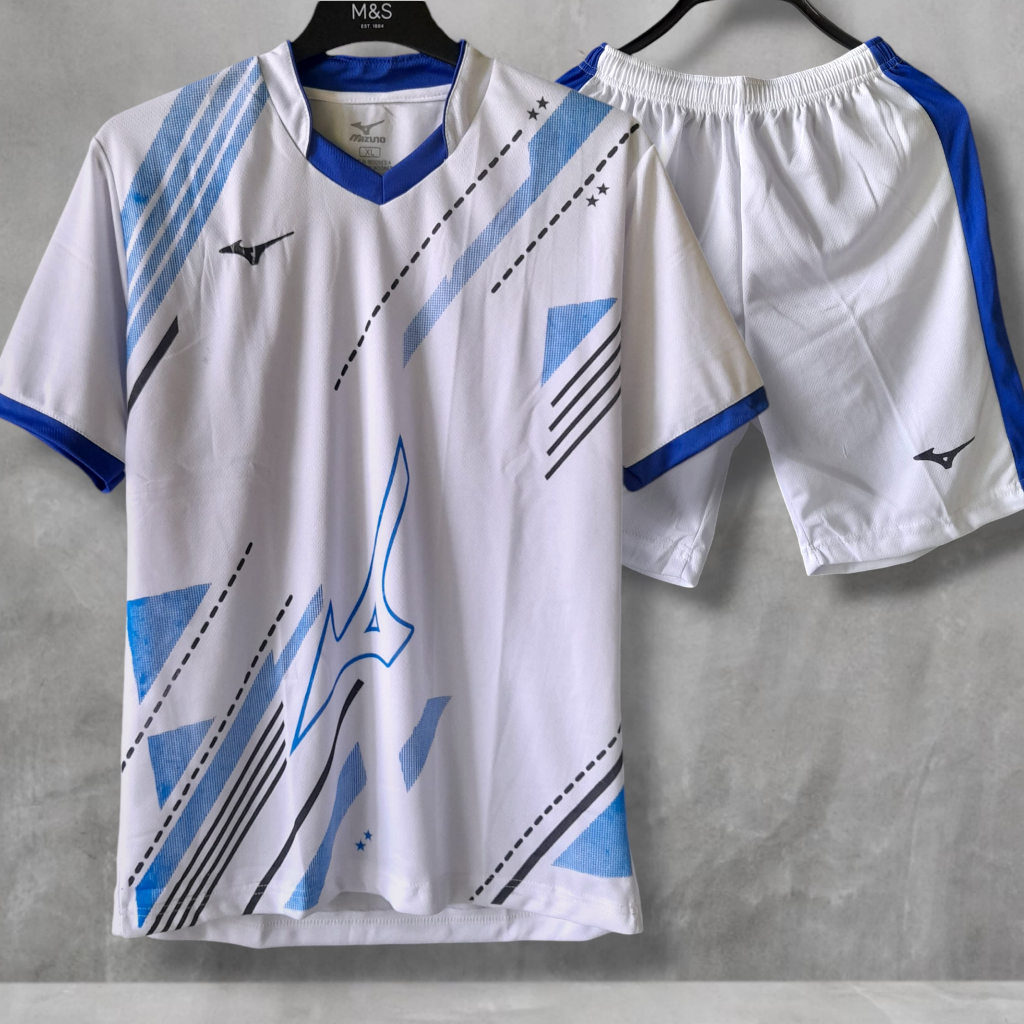 Jersey volly  Putih Hitam jersey Futsal jersey badminton Satu Set (celana+baju)