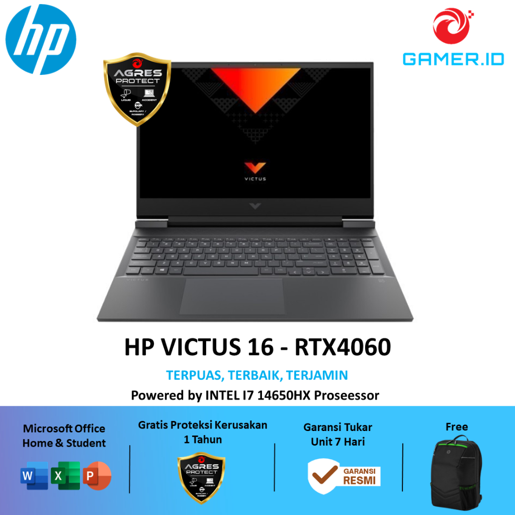 HP VICTUS 16 R1209TX / R1211TX CORE I7 14650HX RTX4060 8GB RAM 16GB 1TB SSD WIN11 OHS 16.1" FHD 144H