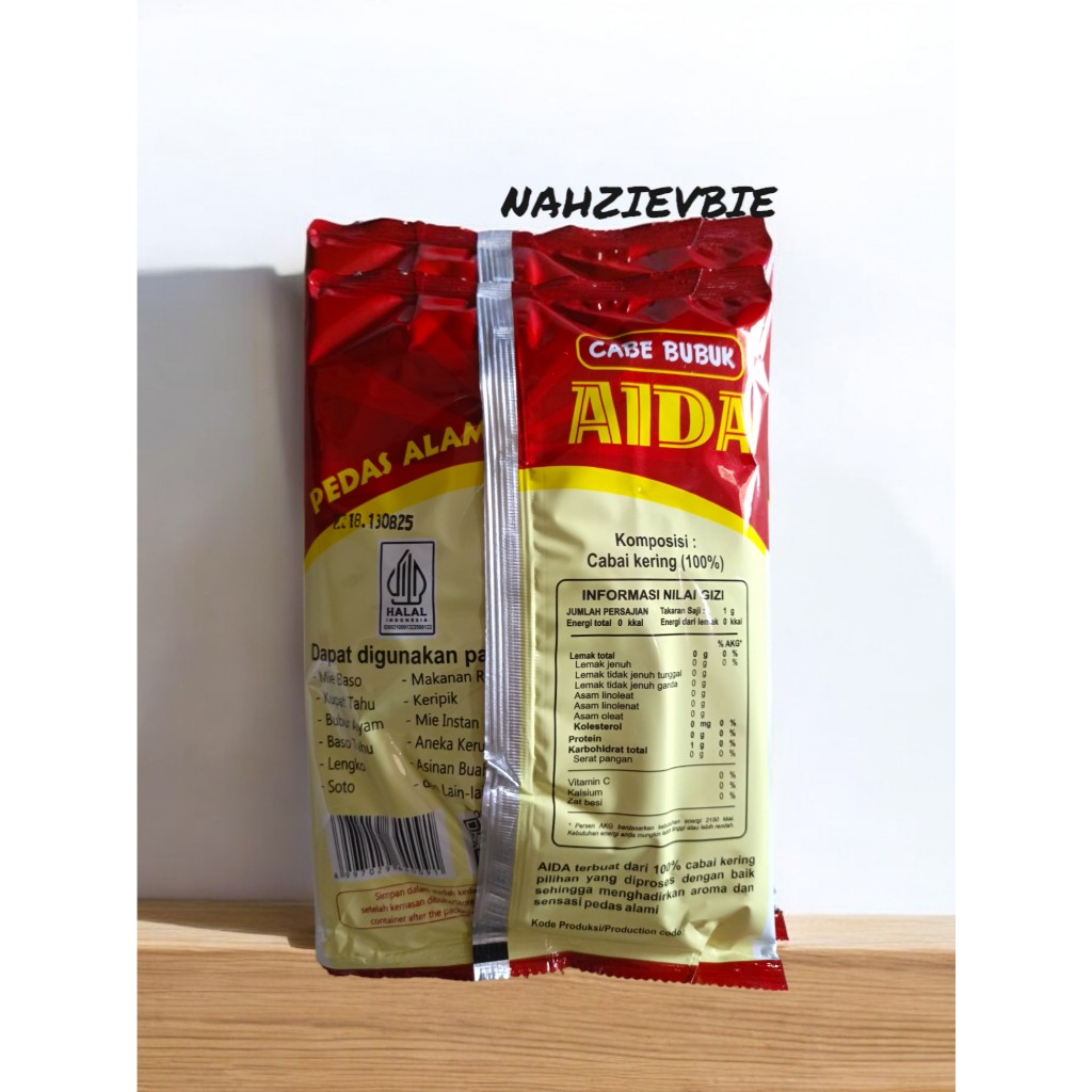 

KTr190 Cabai Giling Bubuk Aida 250gr Pedas Alami