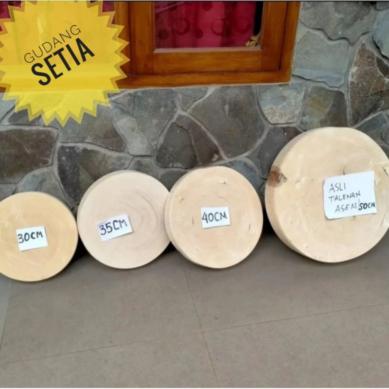 Talenan daging 25 cm/Talenan kayu asem/Talenan kayu Bulat TEBAL