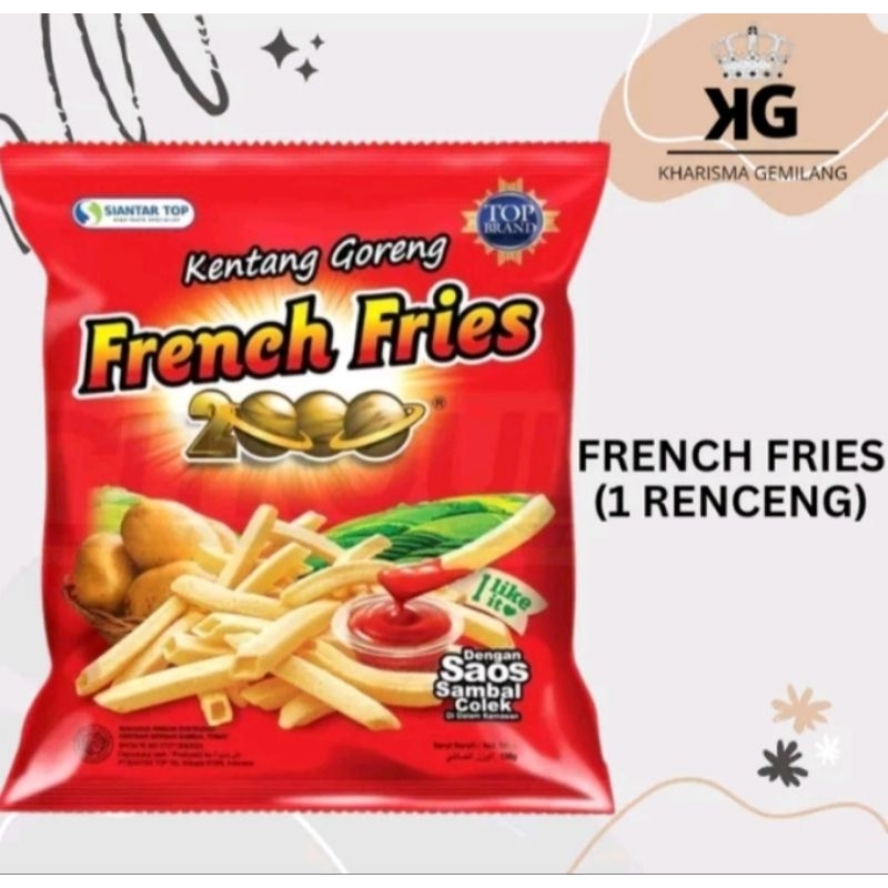 

FRENCH FIES 15grm Chiki kentang dengan saus sambal Ringan 2000 Anak Dewasa Murah