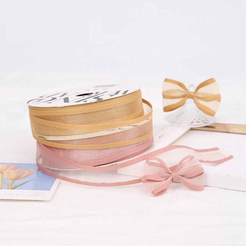 

5 yard Pita Organdi list satin Ribbon 2,5cm DIY Crafts 450 cm Grossgrain Tapes Card Wrapflowet Bouquet Dekorasi Kado Pita Organza list satin Ribbon 25mm