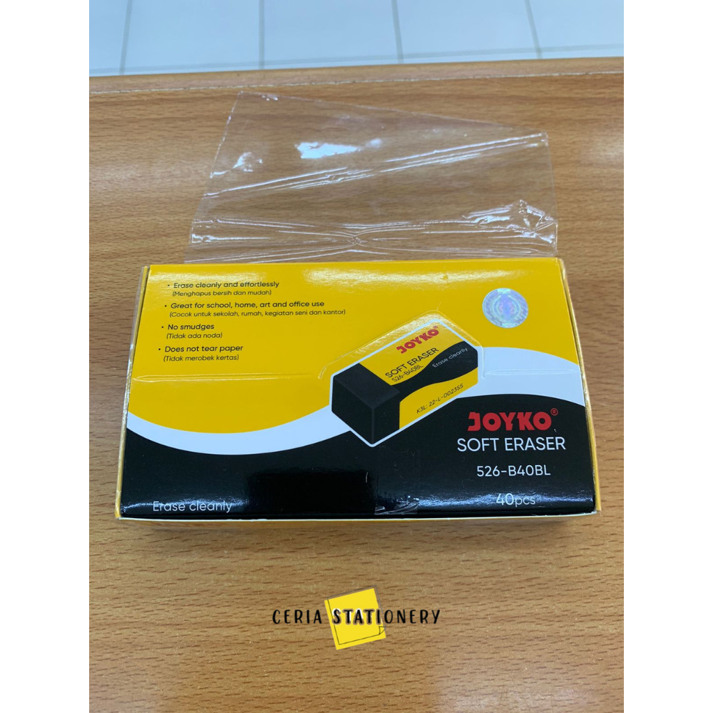 

Penghapus Pensil Joyko 526-B40BL Kecil / Penghapus Kecil Hitam Joyko / Eraser B40BL / Stip Joyko 1 Pak