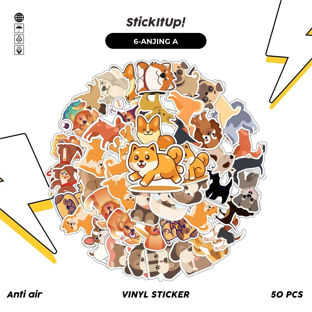 

COD✨ 50 Pcs Stiker Pack Graffiti Motif Kartun Hewan Anjing Lucu Aesthetic Vynil Waterproof untuk Freebies Sticker Buku Journal Casing HP Laptop