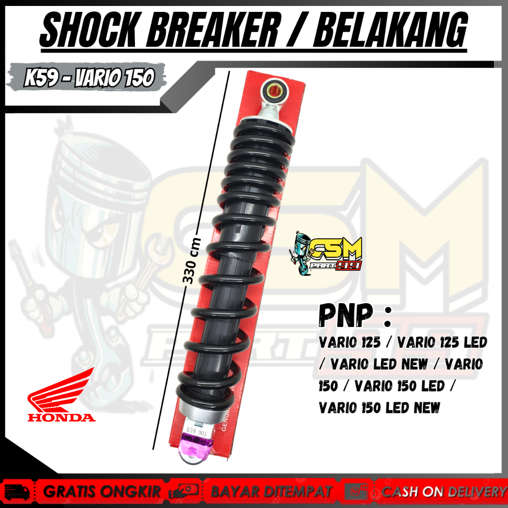 ( K59 ) SHOCK BELAKANG VARIO 150 LED K59 / VARIO 125 LED / SHOCK BREAKER BELAKANG VARIO 150