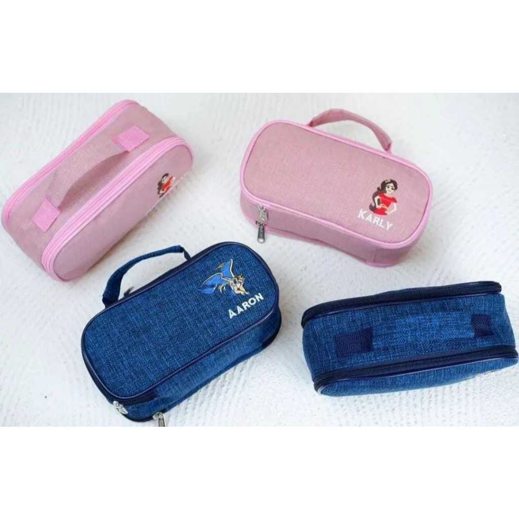 

Pencil Case Bahan Kanvas Bordir Custom